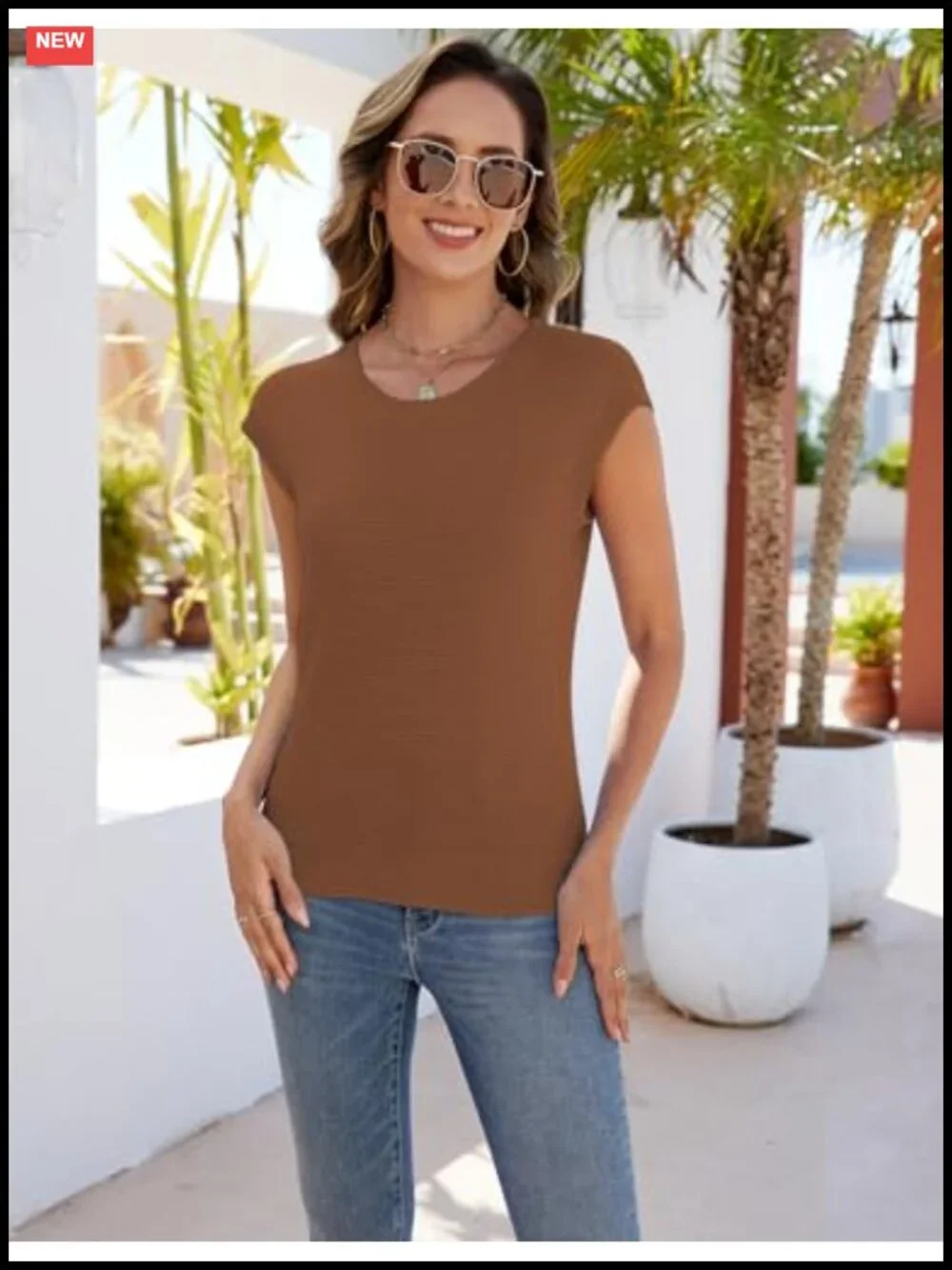 100% Viscose Women's Cap Sleeve Knit Pullover Sweater Summer Crew Neck